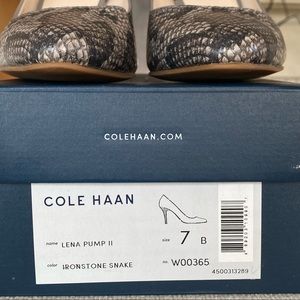Cole Haan snakeskin print heels, size 7